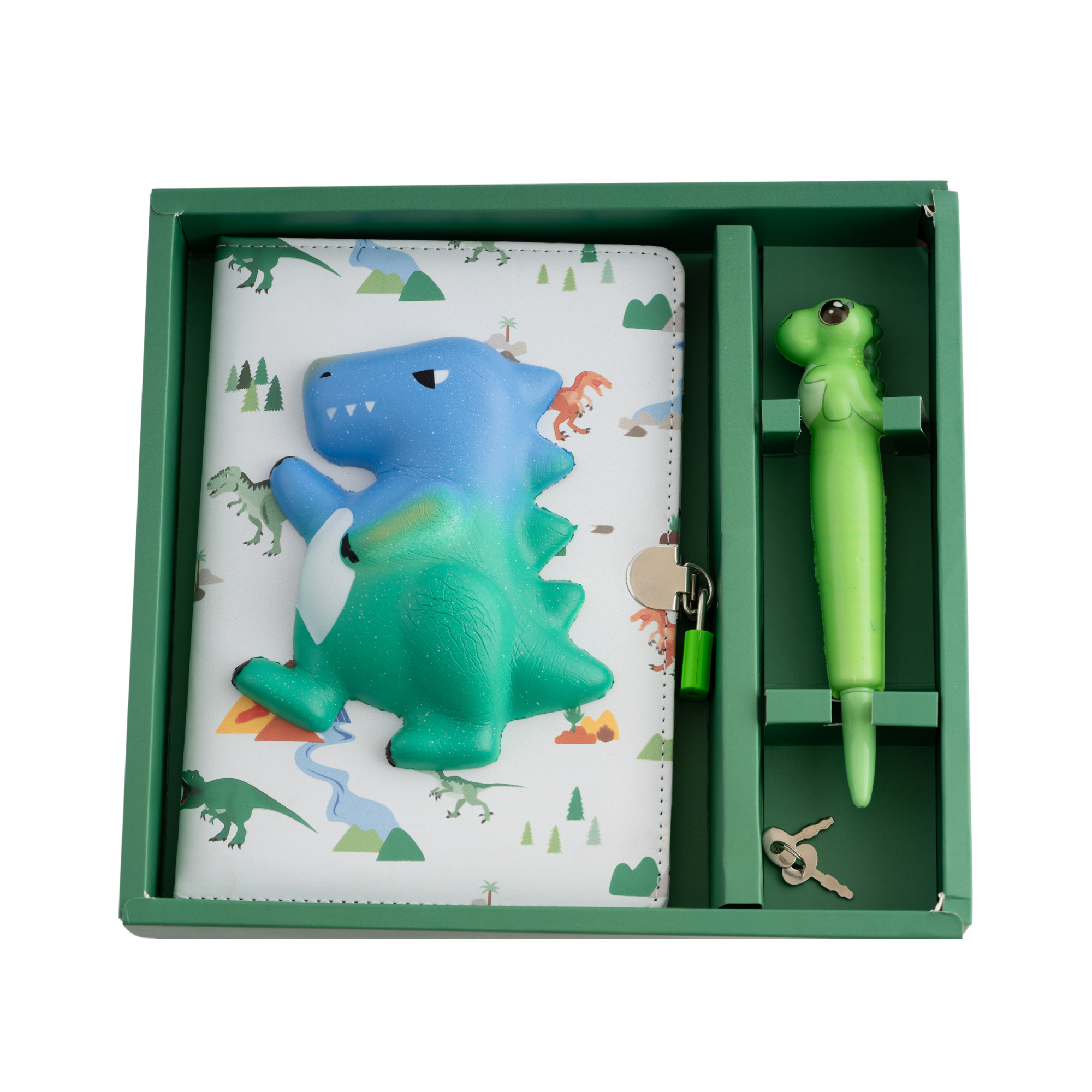 Kaiser Creative Club - Kids Lockable Diary & Pen Set - SQUISHY DINO